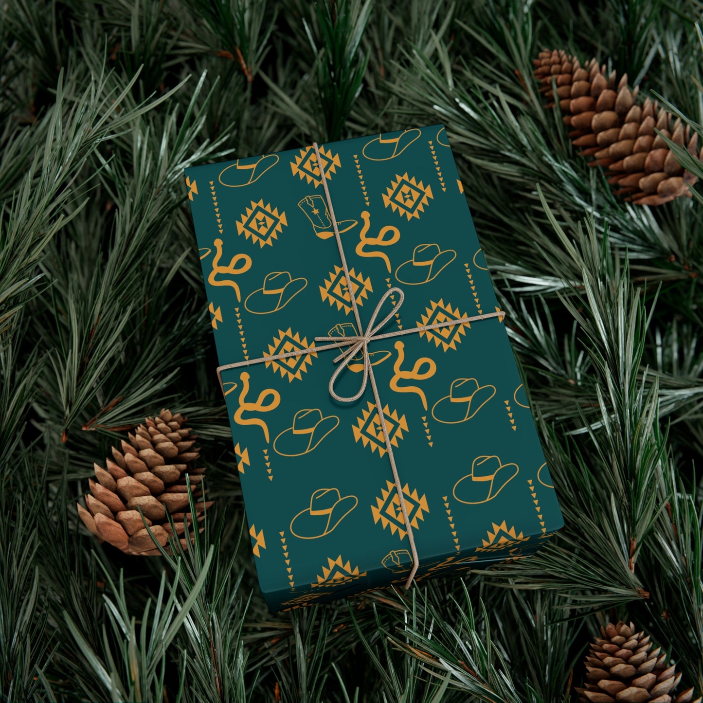 Blue Western Wrapping Paper