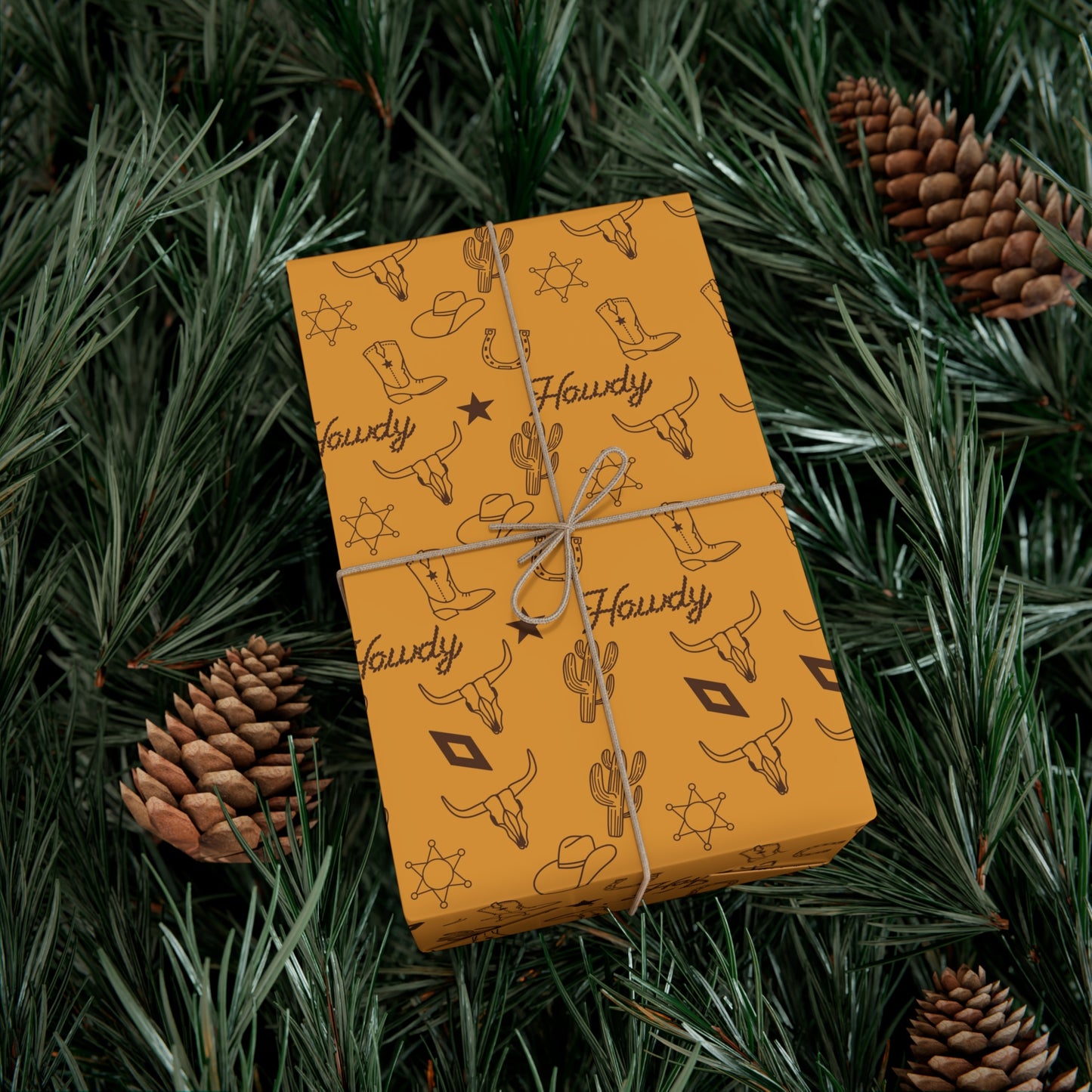 Gold Western Wrapping Paper