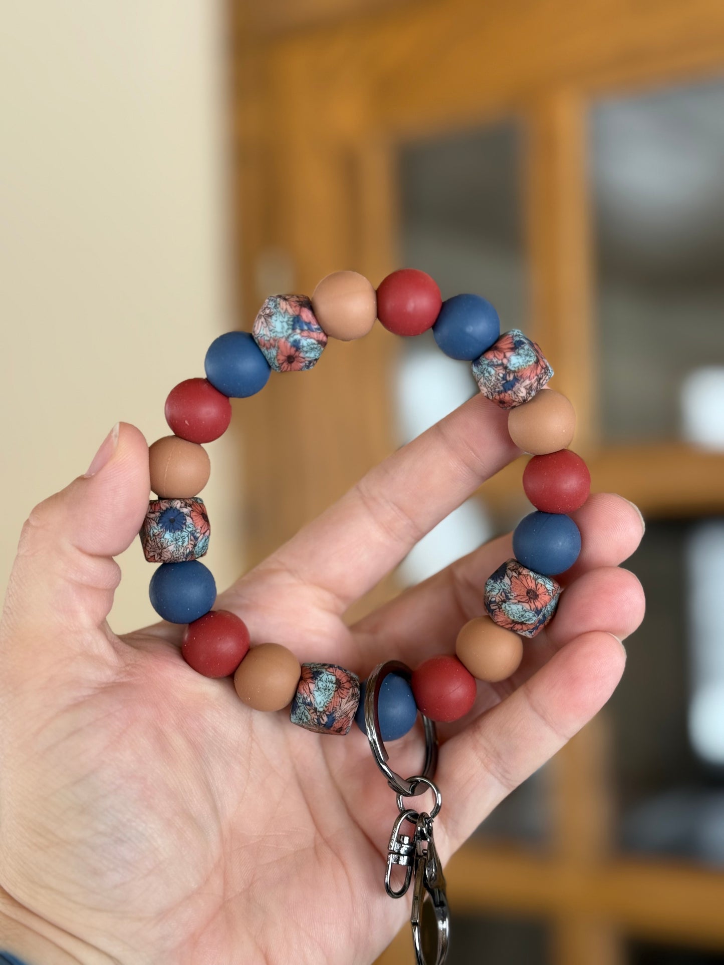 Dark Floral Wristlet