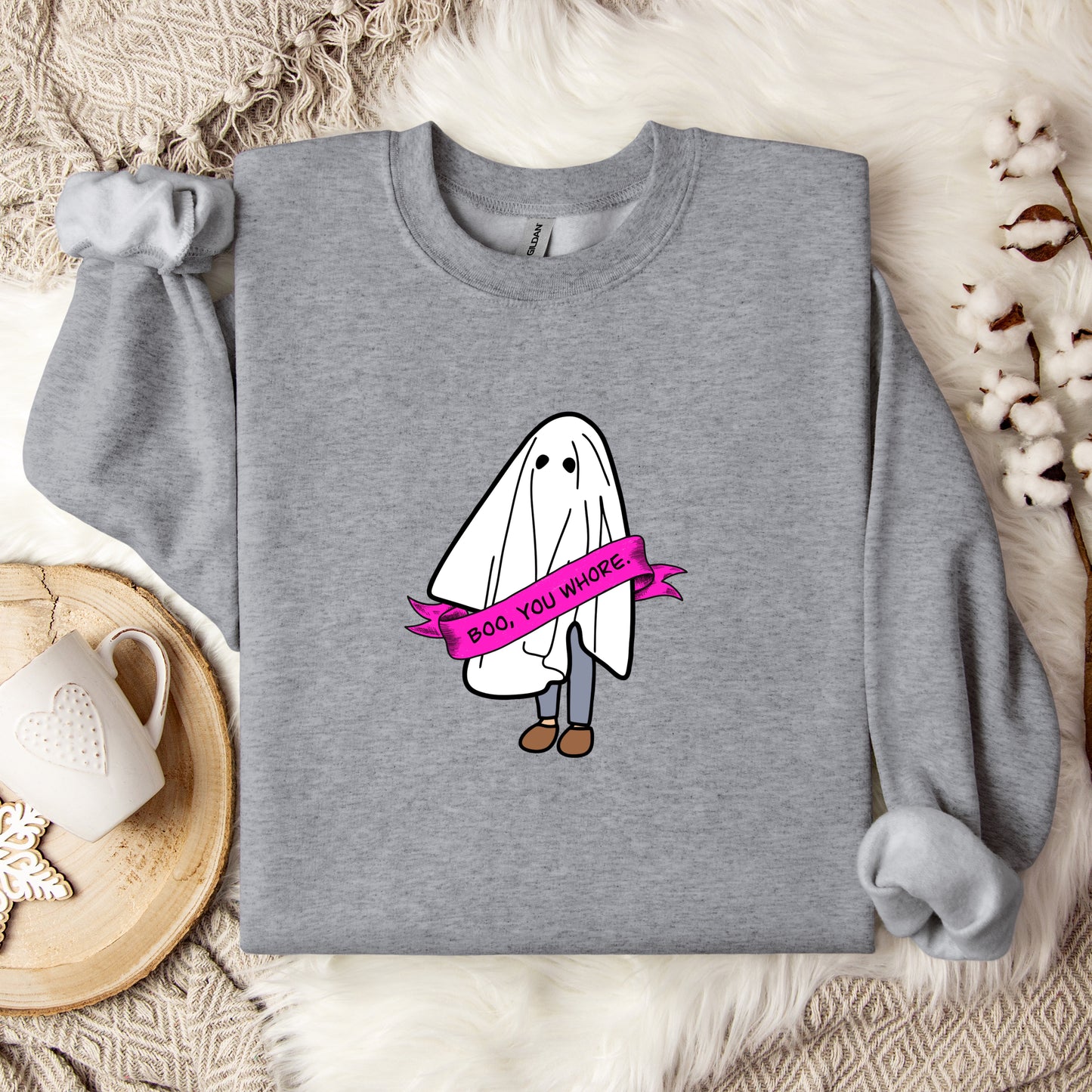 Boo, You Whore Crewneck Sweatshirt