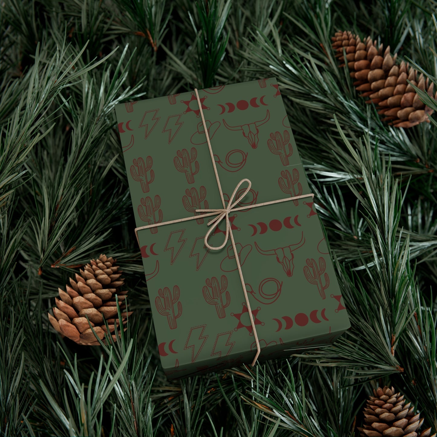 Green Western Wrapping Paper