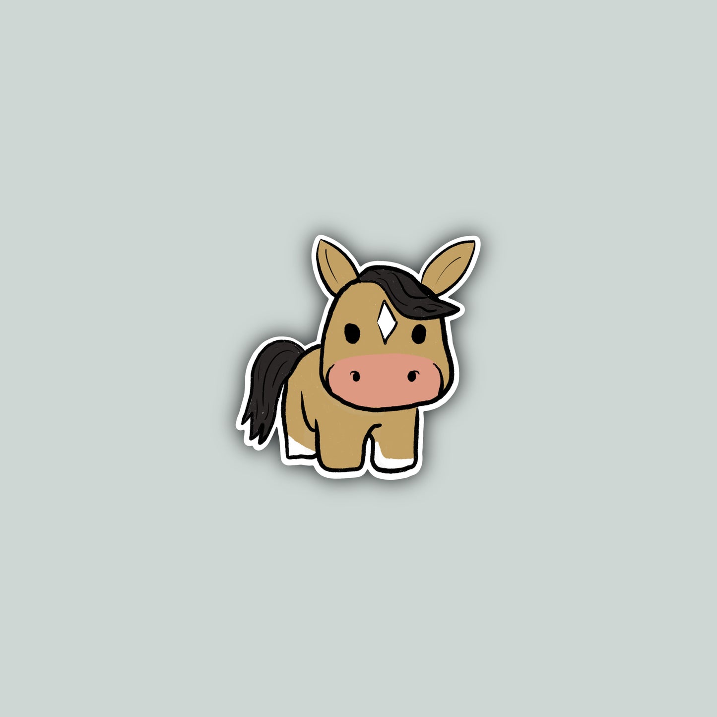 Buckskin Pony Cartoon Sticker