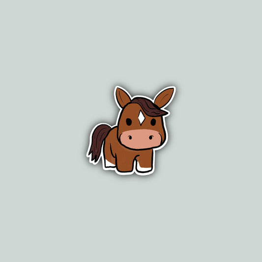 Chestnut Pony Cartoon Sticker