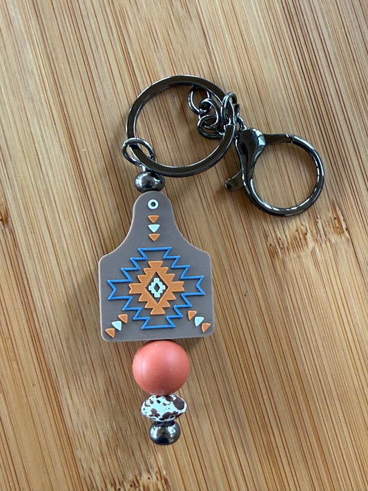 Aztec Cowtag - Mini Keychain