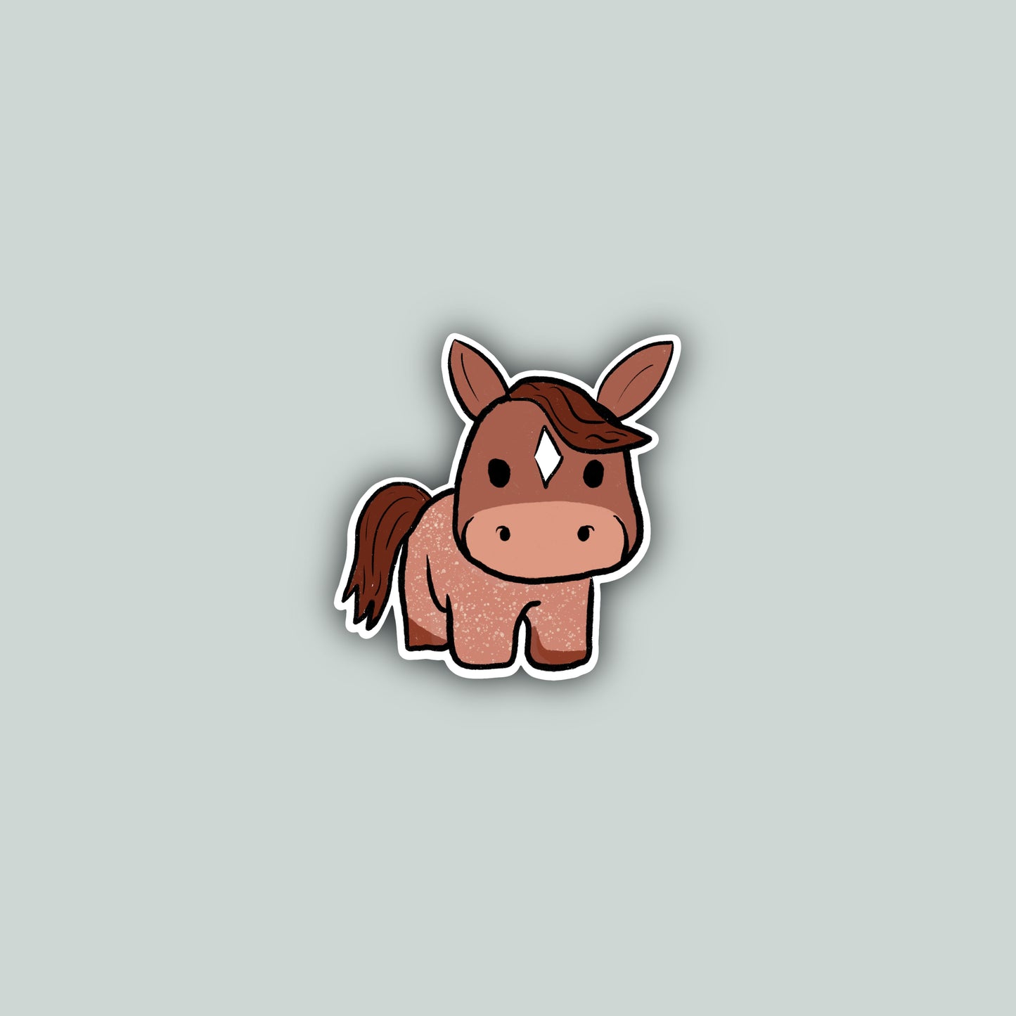 Red Roan Pony Cartoon Sticker