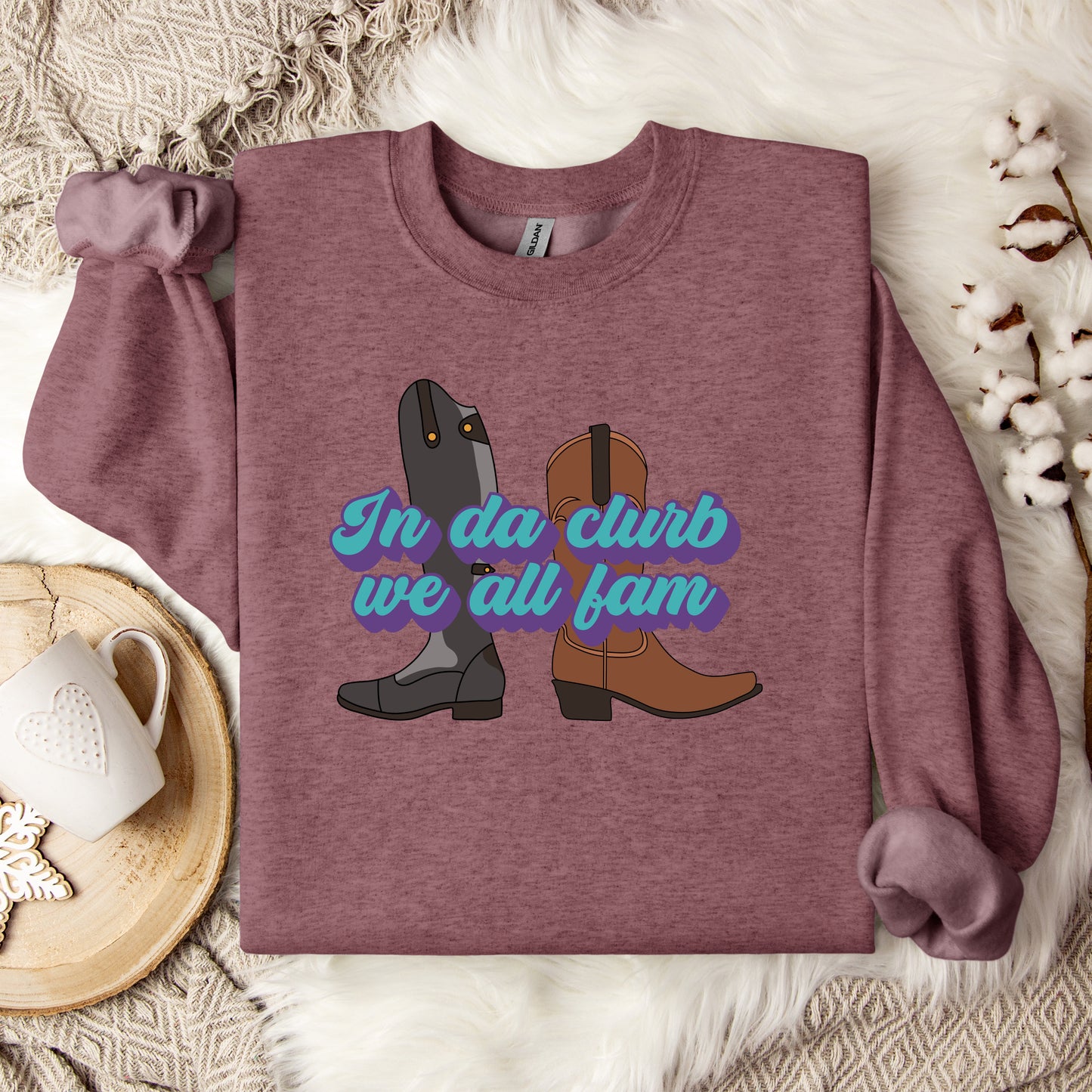 In Da Clurb We All Fam Crewneck Sweatshirt