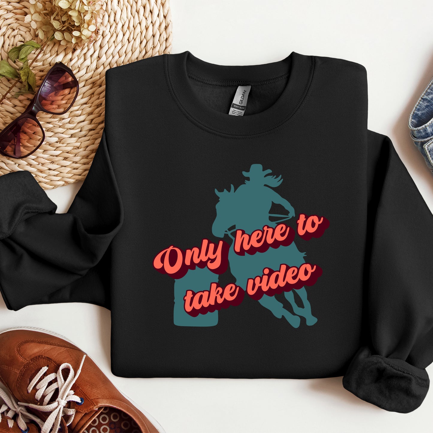 Only Here To Take Video Crewneck Sweatshirt