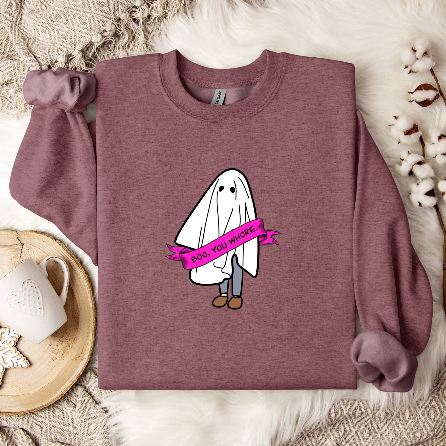 Boo, You Whore Crewneck Sweatshirt