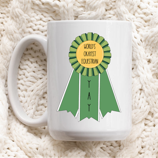 World's Okayest Equestrian Ceramic Mug 15oz
