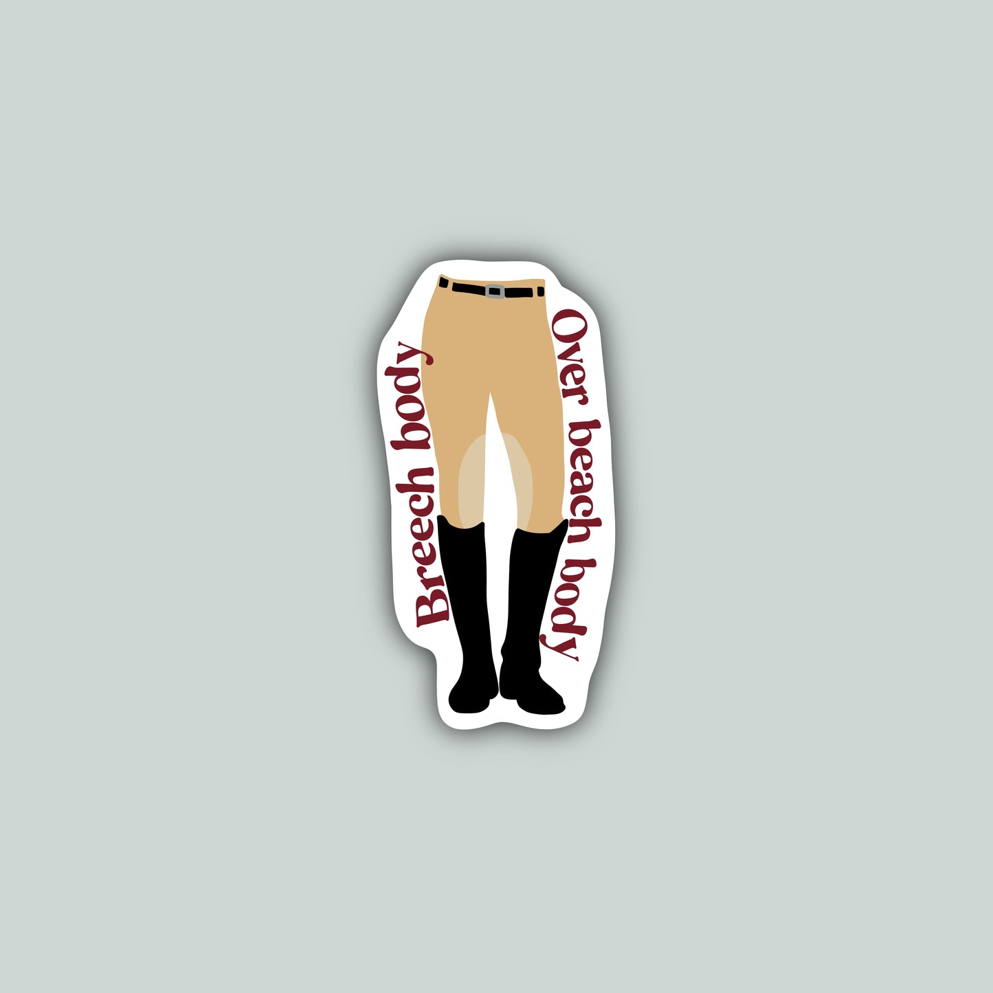 Breech Body Over Beach Body Sticker