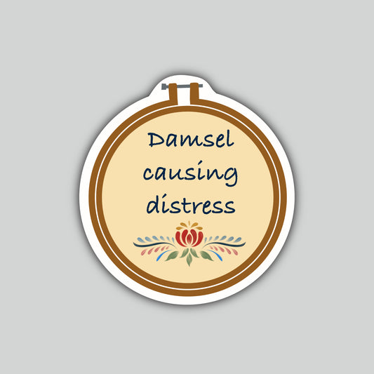 Damsel Causing Distress Sticker