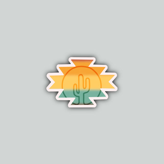 Aztec Cactus Sunset Sticker