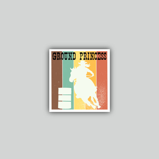 Ground Princess Barrel Racer Sticker