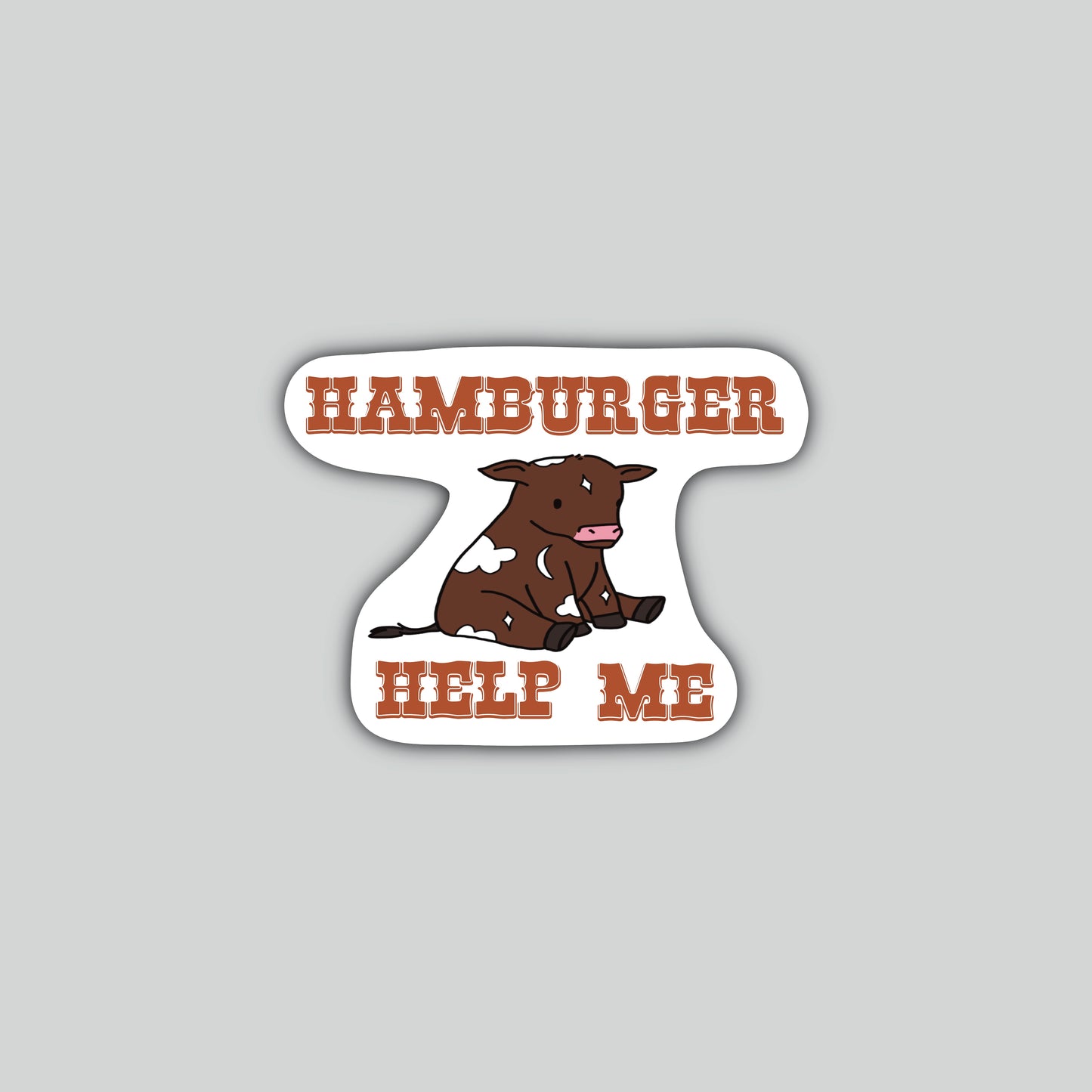 Hamburger Help Me Sticker