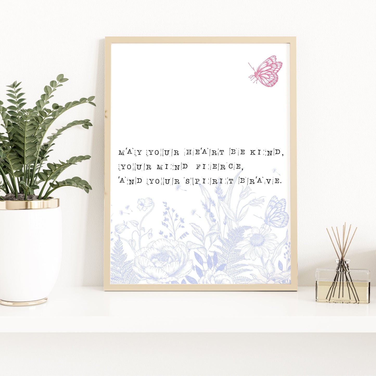 Be Kind Fierce Brave Art Print