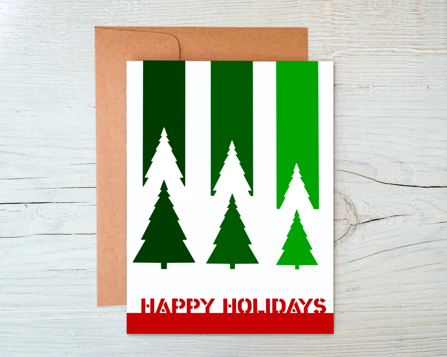 Happy Holidays Christmas Trees Greeting Card