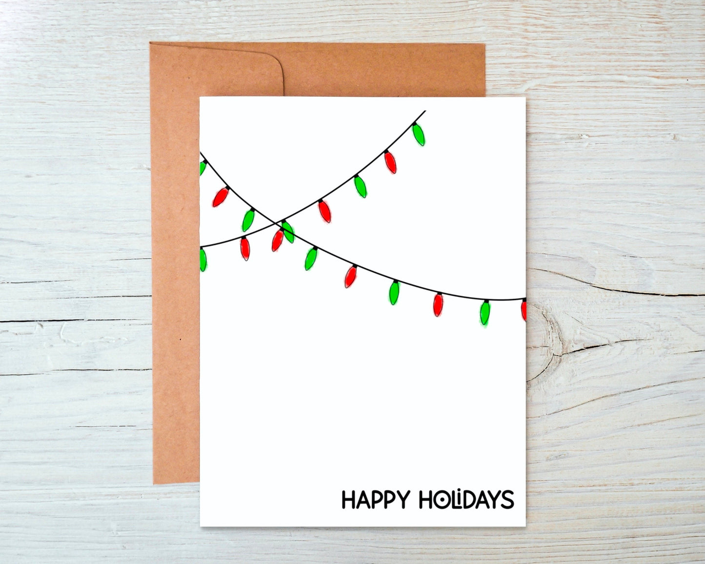 Happy Holidays Christmas Lights Greeting Card