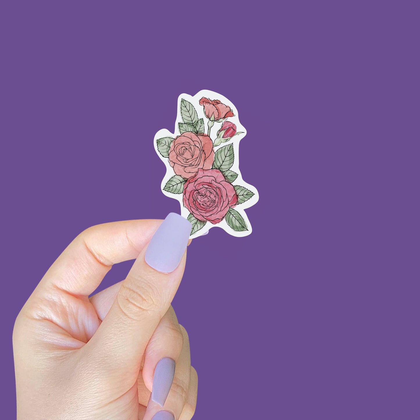 Watercolor Roses Sticker