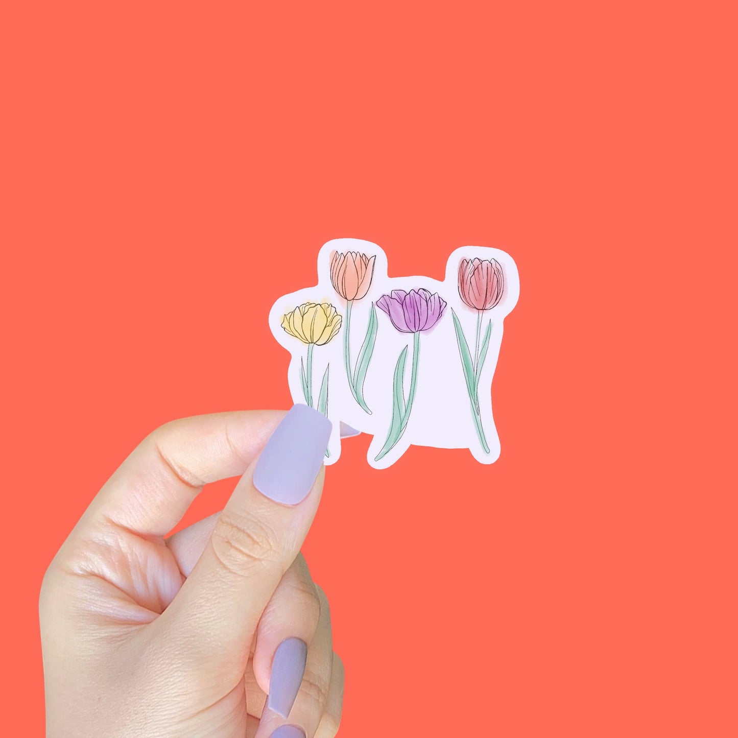 4 Watercolor Florals Sticker