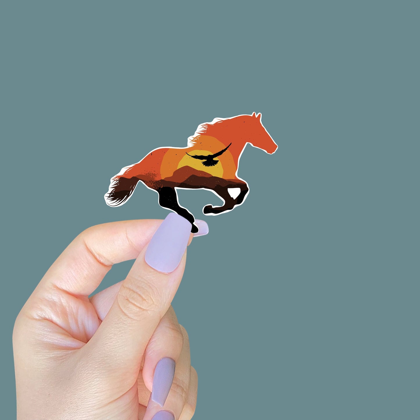 Wild Horse Sunset Sticker