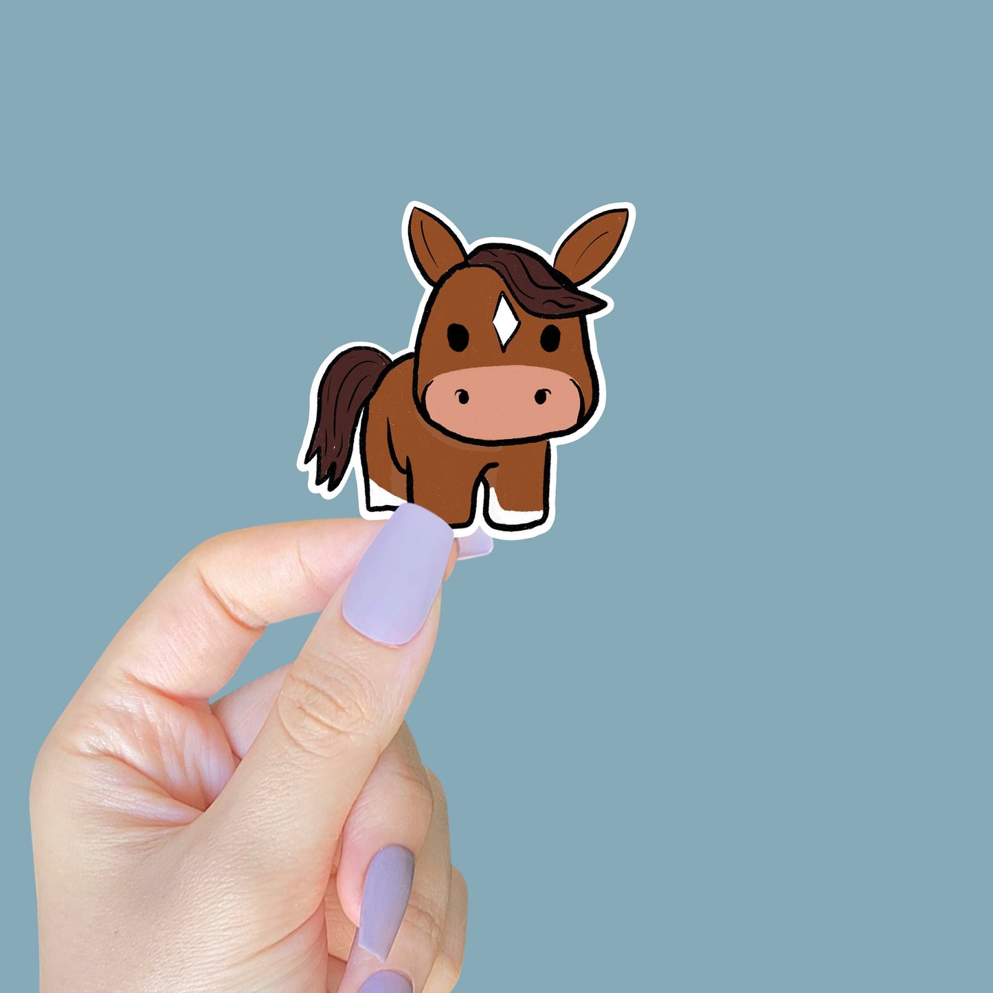 Chestnut Pony Cartoon Sticker