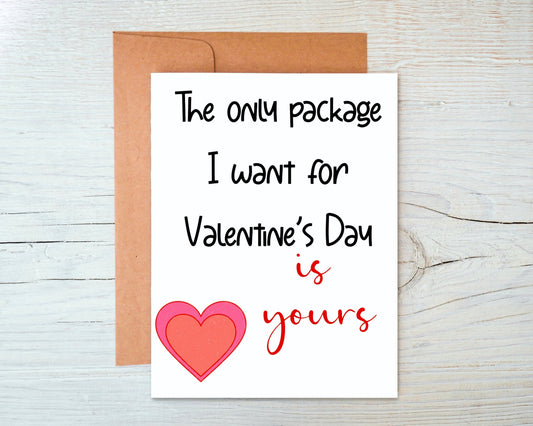 The Only Package I want for Valentines Day is Yours Greeting Card