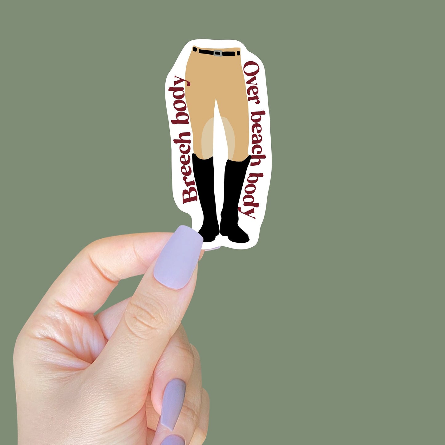 Breech Body Over Beach Body Sticker