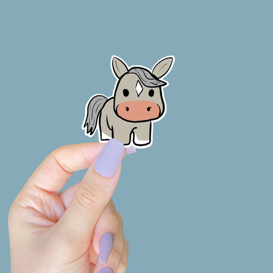 Grey Pony Cartoon Sticker