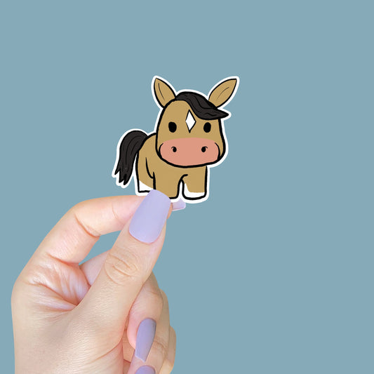 Buckskin Pony Cartoon Sticker