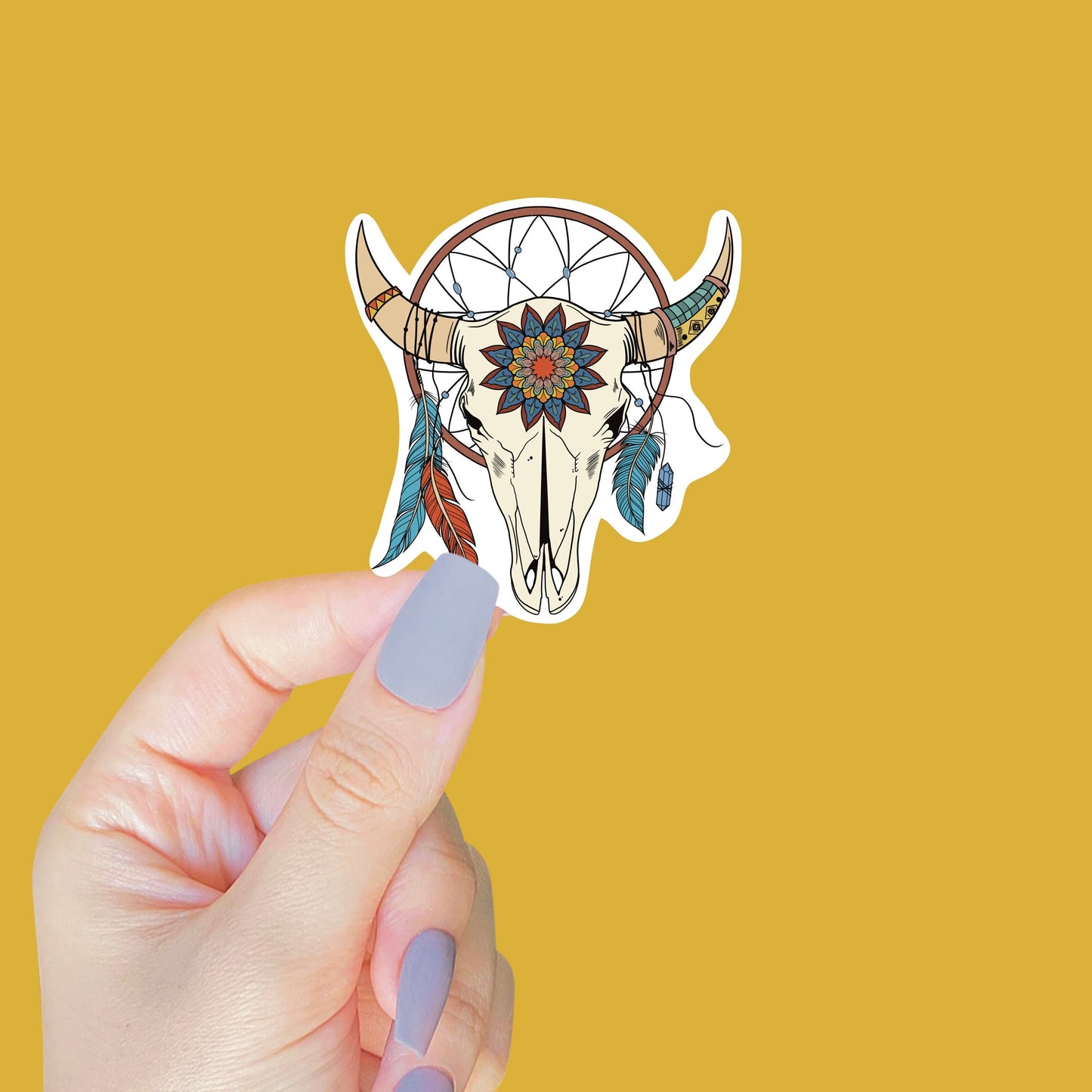 Southwest Boho Western Skull Sticker