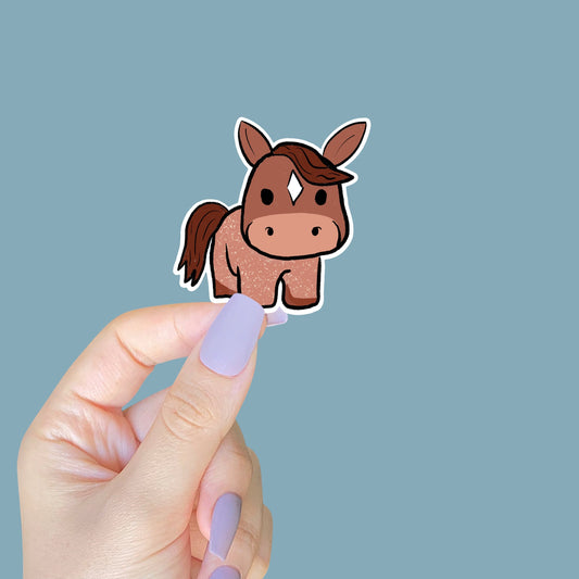 Red Roan Pony Cartoon Sticker