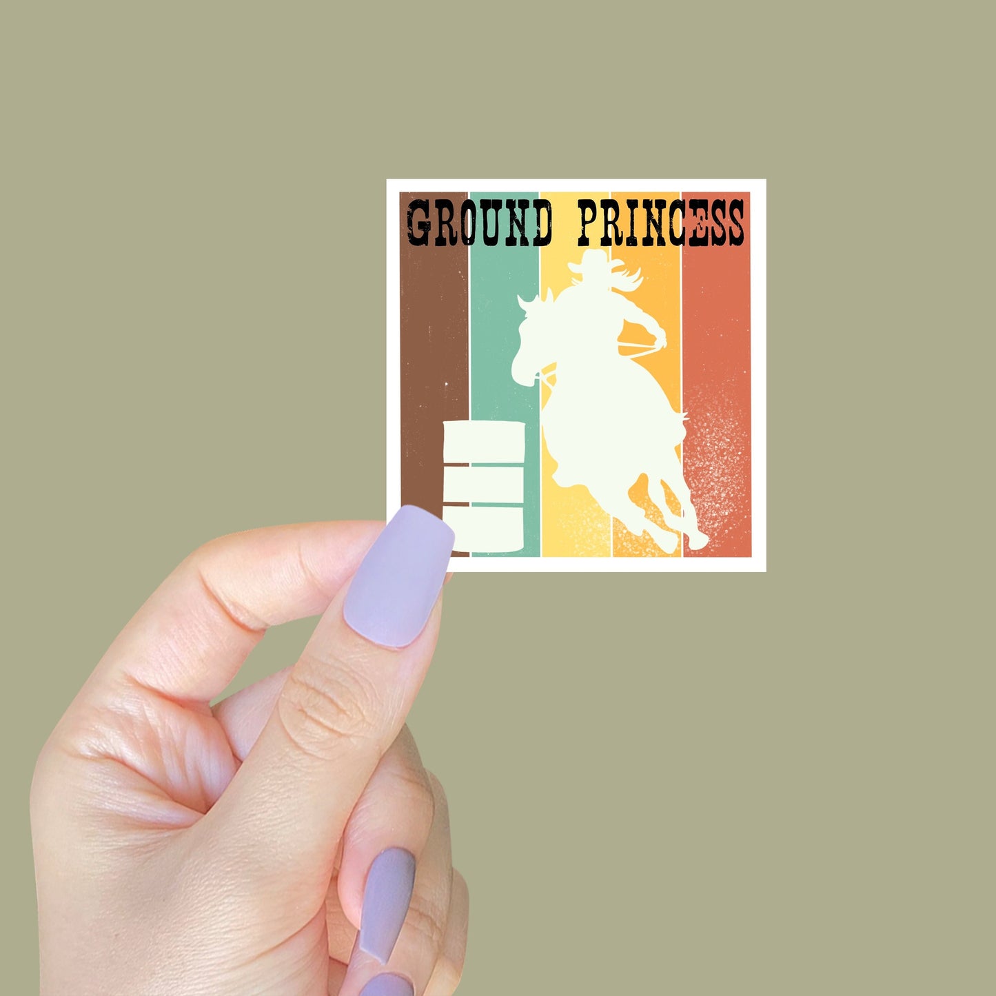 Ground Princess Barrel Racer Sticker