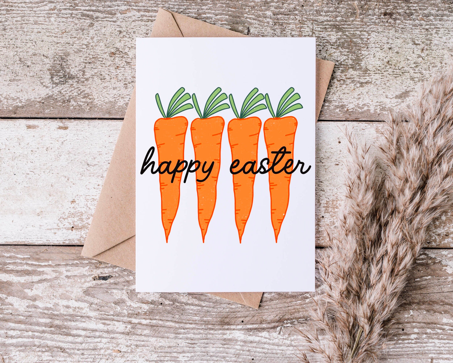 Happy Easter Carrots Greeting Card